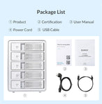 ORICO 9558U3 3.5 Inch Multi-Bay External Hard Drive Enclosure SATA to USB3.0 5Gbps 80TB Max Hard Drive Docking Station - electronicshypermarket