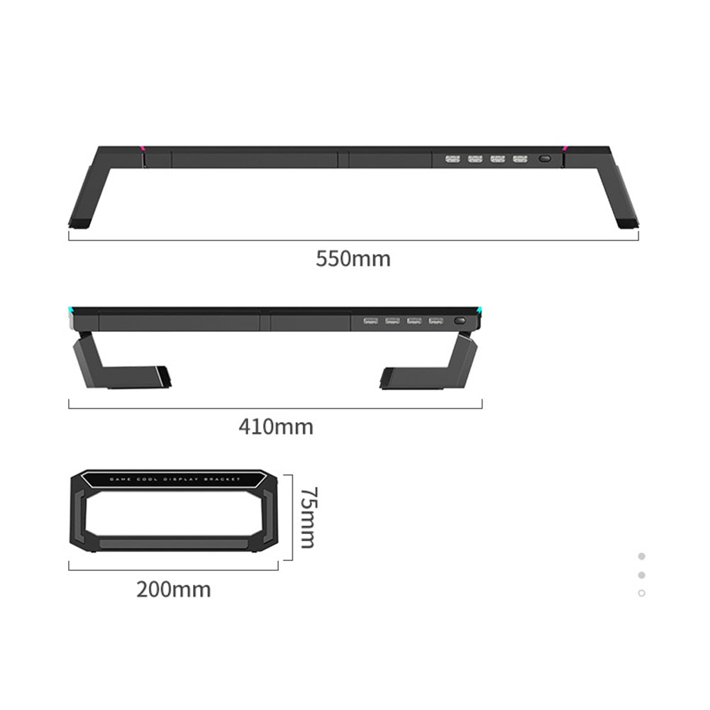 4 USB RGB Monitor/Laptop/Phone/Tablet Foldable Riser Stand ...