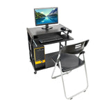 Four-wheel Computer Desk with Keyboard Tray