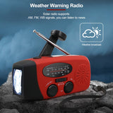 Emergency Hand Crank Self-powered AM/FM NOAA, Solar Weather Radio, LED Flashligh,t Phone Power Bank - electronicshypermarket