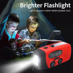Emergency Hand Crank Self-powered AM/FM NOAA, Solar Weather Radio, LED Flashligh,t Phone Power Bank - electronicshypermarket