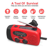 Emergency Hand Crank Self-powered AM/FM NOAA, Solar Weather Radio, LED Flashligh,t Phone Power Bank - electronicshypermarket