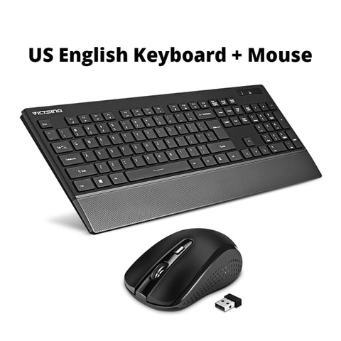 Wireless Keyboard and Mouse Combo 104-Keys Keyboard with Chiclet Keys Palm Rest and Mouse for computer