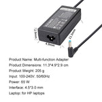 19.5V 3.33A AC Adapter Charger for Laptops 4.5/3.0mm Power Supply for 15-F009WM 15-F023WM 15-F039WM 15-F059WM 15-g073nr F9H92 - electronicshypermarket