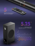 190W Sound Bar with Subwoofer, 125dB, 6 EQ Modes, LED Display Off, 5 Bass Modes  & Adjustable Surround Sound - electronicshypermarket