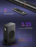 190W Sound Bar with Subwoofer, 125dB, 6 EQ Modes, LED Display Off, 5 Bass Modes  & Adjustable Surround Sound - electronicshypermarket