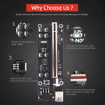 1/2/3/5pcs PCIE/PCI-E Riser Card  + PCI E X16 PCI Express 6Pin To SATA 1X 16X USB3.0 Extender - electronicshypermarket