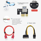 1/2/3/5pcs PCIE/PCI-E Riser Card  + PCI E X16 PCI Express 6Pin To SATA 1X 16X USB3.0 Extender - electronicshypermarket