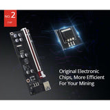 1/2/3/5pcs PCIE/PCI-E Riser Card  + PCI E X16 PCI Express 6Pin To SATA 1X 16X USB3.0 Extender - electronicshypermarket