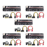 1/2/3/5pcs PCIE/PCI-E Riser Card  + PCI E X16 PCI Express 6Pin To SATA 1X 16X USB3.0 Extender - electronicshypermarket