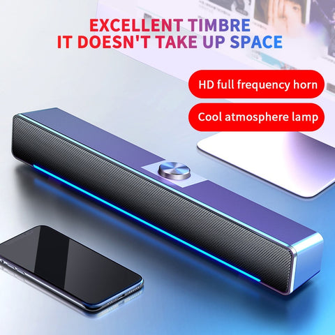 USB/ Bluetooth  Stereo  Sound bar with  LED & Built in Subwoofer